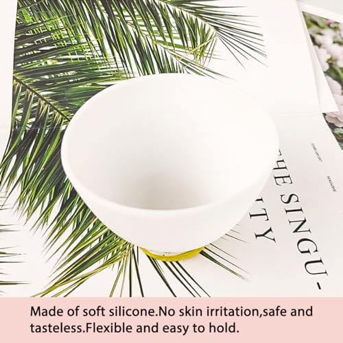 4 Piece Silicone Mixing Bowls, 3.93 Inch Microwaveable Silicone Bowl with Dual Ended Stirring Sticks for Facial Masks, Mud Masks, and Other Skin Care Products Facial Bowls for Aestheticians
