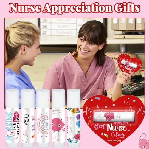 15 Pack Nurses Appreciation Gift Bulk Lip Balm Hospital Staff Team Thank You Gifts Best Nurse Ever New Year Appreciation Party Favor for Winter Coworker Midwife Women Volunteer Presents