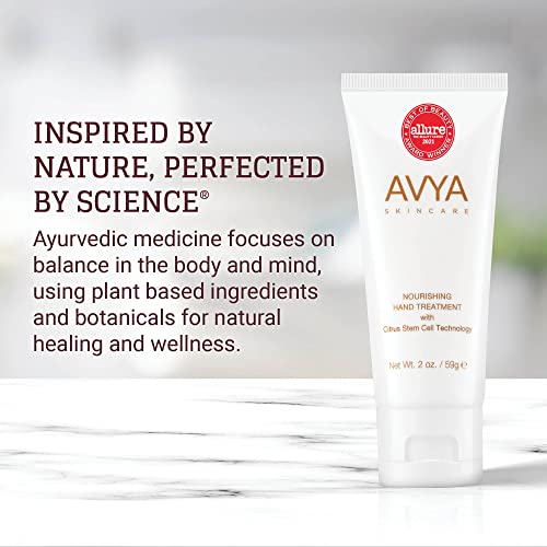 AVYA Hydrating Hand Lotion for Dry Skin ? Nourishing Hand Healing Treatment for Dry and Ashy Skin/Hyaluronic Acid and Citrus Stem Cell Technology/Advanced Ayurvedic Skincare (2oz)