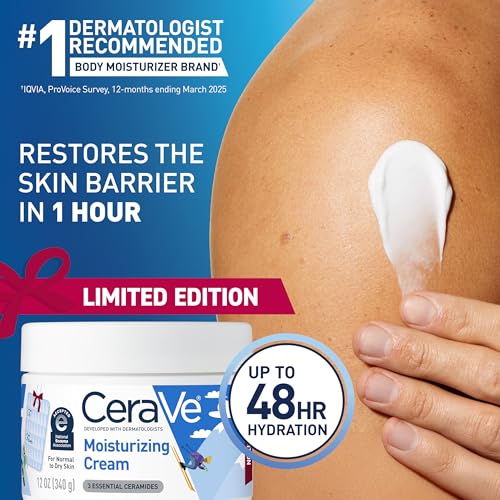 CeraVe Apr?s Ski Moisturizing Cream, Body and Face Moisturizer for Dry Skin, Hyaluronic Acid and Ceramides, Daily Moisturizer, Oil-Free, Fragrance Free, Non-Comedogenic, Limited Edition, 12 Ounce