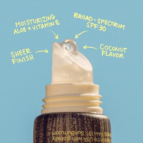 Sun Bum SPF 30 Sunscreen Coconut Lip Balm Sunscreen - Broad Spectrum Moisturizing with Aloe & Vitamin E - Hawaii 104 Act Compliant (Made Without Octinoxate & Oxybenzone) - 0.5 oz