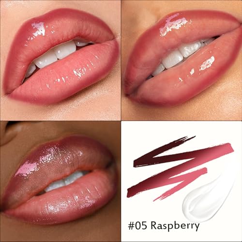 Lip Stain Peel Off Lip Oil 2 in 1 Combo Set, Raspberry Long Lasting Tattoo Lip Liner Stain, Transfer-Proof Lip Tint Matte Finish Moisturizing Lip Gloss for Women Daily Makeup, Easy to Use