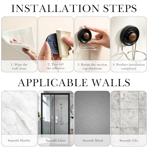 Linkidea Wall Mount Electric Shaver Holder, Self-adhesive Suction Cup Razor Hanger Organizer, Compatible with Philips Shaver 2400, 3000, Series 7, Braun Series 3, 5, 7, 9 (Silver)