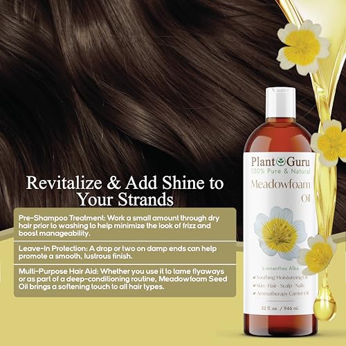 Meadowfoam Oil 4 fl. oz. Cold Pressed 100% Pure Natural Carrier ? Skin, Face, Body, and Hair Moisturizer. Ideal for DIY Creams, Lotions, and Lip Balms