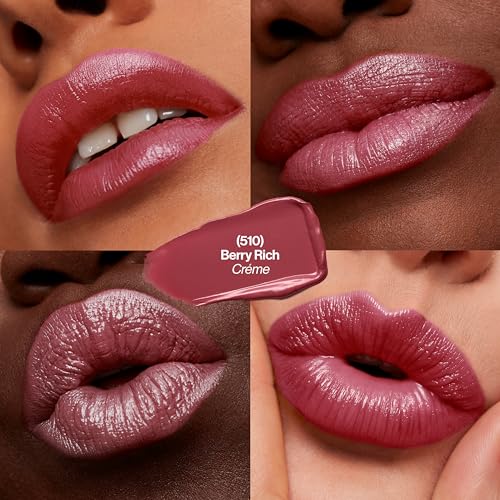 Revlon Super Lustrous Lipstick, Creamy Formula For Soft, Fuller-Looking Lips, Moisturized Feel, 510 Berry Rich, 0.15 oz