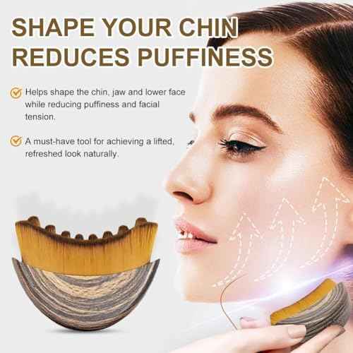 Dry Brushing Face Brush, Lymphatic Contour Face Brush, Chin & Jawline Sculpting, Lymphatic Drainage Massager for Face, Ergonomically Designed to Fit The Skin Precisely (2PCS)