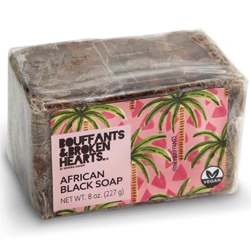 Ashanti Naturals Authentic African Black Soap Bar | Cleansing and Nourishing Black African Soap Bar| Acne Bar Soap with Shea Butter and Coconut Oil (8oz)