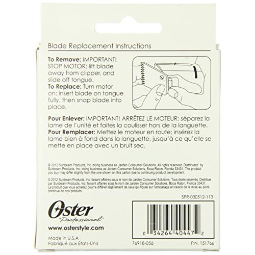 Oster Professional Arctic Collection Clipper/Trimmer Cool Touch Replacement Blade, Size #0A 3/64" (1.2 mm)