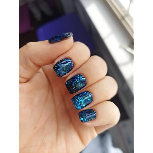 Sparkle & Co. Dip Powders ? Secret Menu: Black Seaglass (Black with Opal Flakes) 1 Ounce Dipping Powder Jar For Manicure DIY Winter Shade, No Lamp Needed