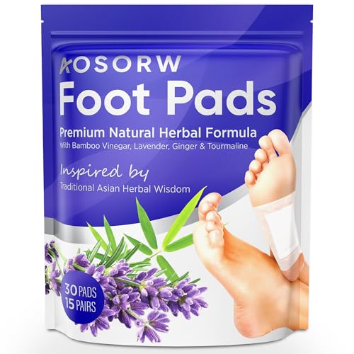 Natural Foot Pads - Lavender Bamboo Vinegar - Premium Foot Care - Soothing Nighttime Ritual - Comforting Aromatherapy Experience - 30 Pads (Pack of 1)