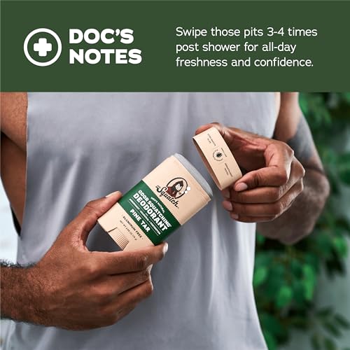 Dr. Squatch Manly Soap and Deodorant Variety Pack - Handmade with Organic Oils, Aluminum-Free - Wood Barrel Bourbon and Pine Tar - Natural Men's Care Bundle