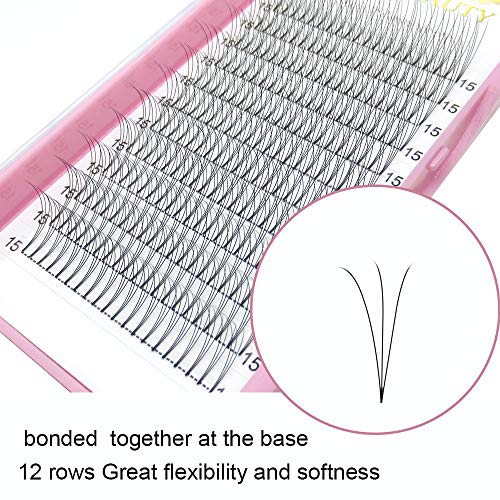 Premade Fans Eyelash Extensions 3D-D-0.07-13 Short Stem Premade Volume Eyelash Extensions 3D 5D 7D Volume Lash Extensions 9 to 20 mm Pre made Lash Fans C D Curl .07 .10(3D-D-0.07,13mm)