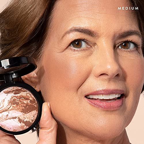 LAURA GELLER NEW YORK Baked Bronze-n-Brighten Bronzer Powder - Medium and Classic Bronzer Makeup Brush - Vegan Bristles