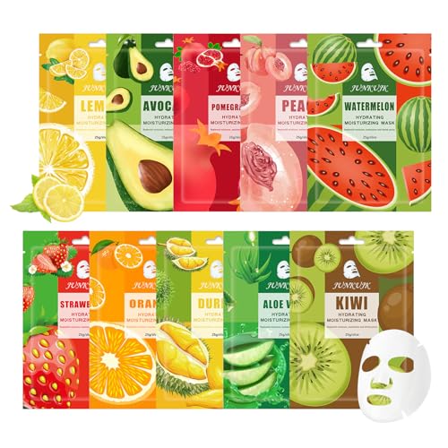 10PCS Hydrating Facial Sheet Mask,Moisturizing Face Masks Skincare Gift Set,Brighten Long Lasting Face Mask Skin Care & Facial Mask Kit for All Skin Types