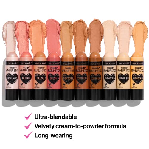 wet n wild MegaGlo Makeup Stick Bundle - Peach Bums & Pink Floral Majority, Buildable Color, Versatile Use