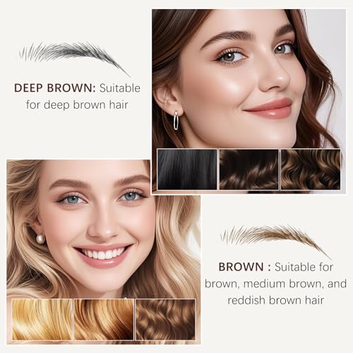 Queen Diary Eyebrow Pen And Eyebrow Gel,Eyebrow Pencils for Women with Fine Brush & Tinted Eyebrow Gel, 2-in-1 Dual-Ended Brow Pen for Fuller Looking Defined Brows, Stay All Day (Black Brown)