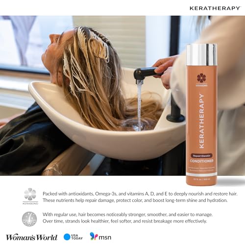 KERATHERAPY Keratin Infused KeratinFIXX Repair Shampoo, Repair Shampoo for Dry, Damaged or Frizzy Hair with Caviar Extract, Clear, 10.14 Fl Oz (Pack of 1) (Look May Vary)