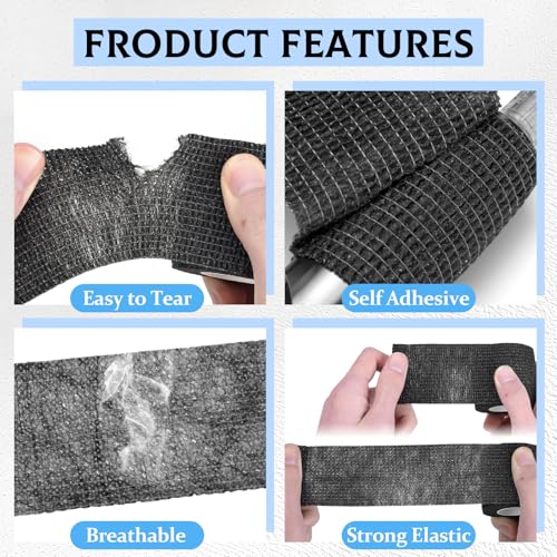 JimKing 100pcs Tattoo Pen Covers, Sealable Pen Sleeves, with 4pcs Tattoo Grip Wraps Self-Adhesiive Tapes, Extral Large