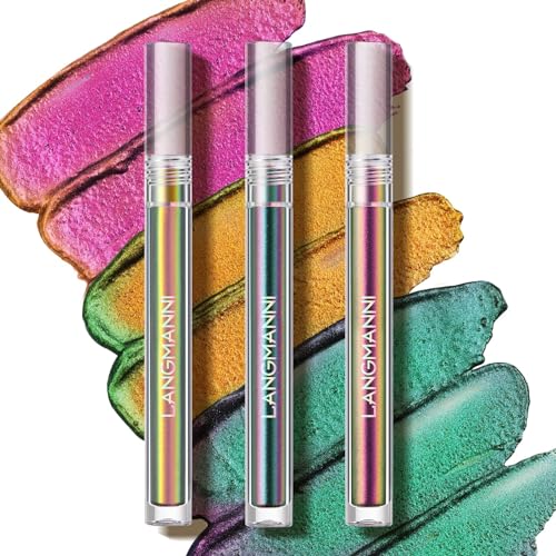 Metallic Liquid Chameleon Eyeshadow Set - Long-Lasting Holographic Glitter Multichrome Eyeshadow, Multi-Dimensional Color Shifting Makeup, Quick-Drying & Waterproof (WONDER)