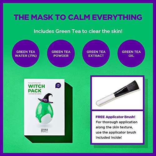 SKIN1004 Witch Pack (1box - 8ea) | Creamy Mud Pack with Green Tea, Water Calming Purifying Pore Care