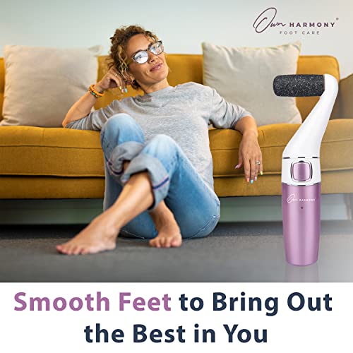 Electric Callus Remover for Feet: Professional Foot Care for Women by Own Harmony - Rechargeable Pedicure Tools - Electronic Foot File Pedi Sander - Best for Hard, Dry, Dead, Cracked Skin (3 Rollers)