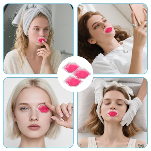 Lip Masks, Lip Shape Gel Ice Pack, Gel Ice Pack for Lip Filler After Care, Reusable Hot Compress, Lip Care Pad for Reduce Swelling(30 pcs)