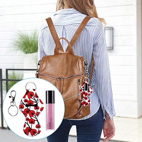 Duufin 20 Pieces Chapstick Holder Keychains with 20 Pieces Metal Clip Cords for Chapstick Tracker and Safeguard