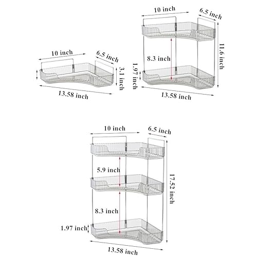 Corner Bathroom Counter Organizer, Vanity Trays for Bathroom, Skincare Makeup Organizer Shelf, Shelf Cosmetics, Toiletries, Lotions, Perfumes (2 Tiers, Clear)