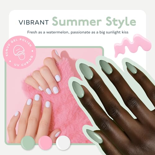 SUNUV UV Light for Nails SUN9X Plus Hema-Free Gel Nail Polish Kit, 16 Colors Gel Polish Set with Top Coat and Base Coat