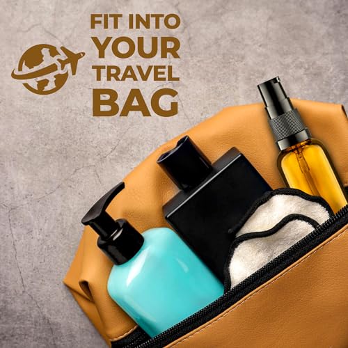 8 Pack Empty Refillable Glass Amber Pump Bottle Ideal for Lotion Cream Essential Oil Travel Small Container, 30ml