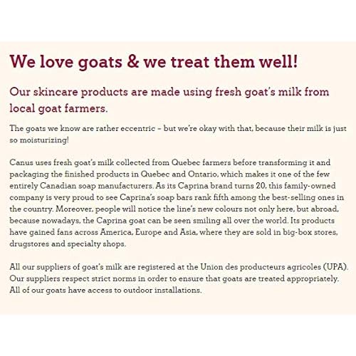 Caprina Fresh Goat¡¯s Milk Soap Bar, Orchid Oil, 3.2 oz (8-3 Packs), Cleanses Without Drying, Biodegradable Soap, Moisturizing, Vitamin A, B2, B3, and More