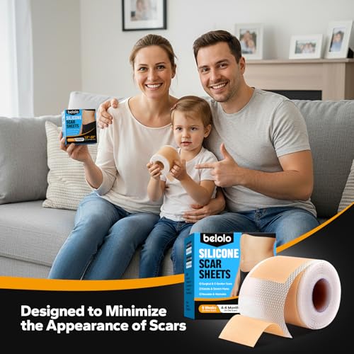 Silicone Scar Sheets (1.6" x 60" Roll - 1.5M), Silicone Scar Tape, Silicone Scar Sheets for Surgical Scars, Keloids & C-Section Scars, Reusable & Washable Scar Patches for Face & Body