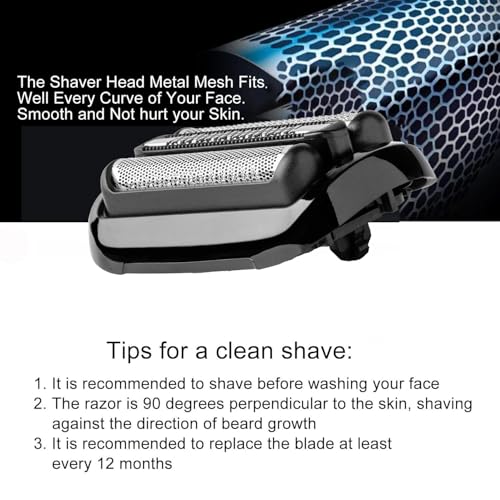 53B Series 5 Replacement Shaver Head Compatible with Braun S5 Replacement Head,53B Blades for Braun Series 5/Series 6 Electric Razor for S6 Replacement Foil and Cutter for 6020s,5020s,5018s