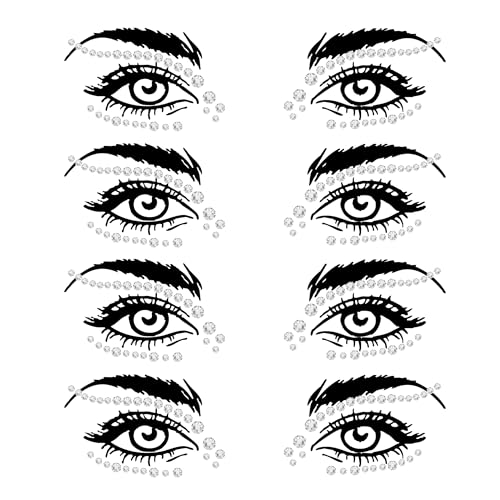 Face Gems ? Face Jewels - Self-Adhesive Rhinestone Face Jewels for Makeup, Party & Rave Looks - Eye Gems, Face Glitter, Festival Face Gems, Glitter Tattoo, Self- Adhesive Festival Gems (Clear)