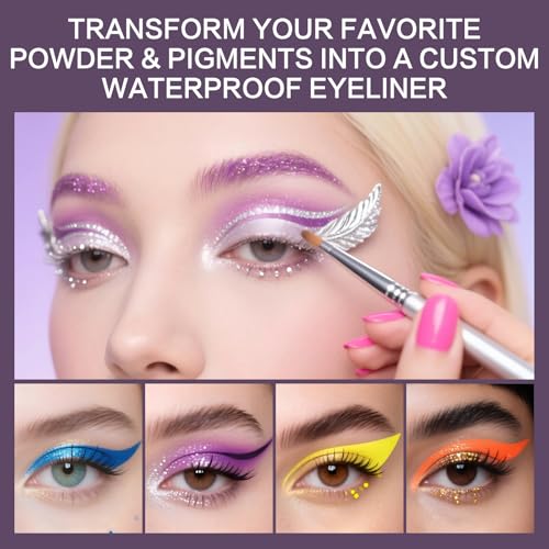 UCANBE Makeup Mixing Liquid - 0.27 Fl Oz Multi-Use Makeup Transformer - Custom Durability Eyeshadow, Waterproof Eyeliner, Shimmer Powder Pigment Enhancer (Clear)