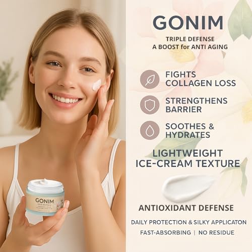 GONIM Face Moisturizer Korean Skin Care, Anti Aging Support with Collagen Activation,Skin Barrier Repair Face Cream, Daily Face Moisturizer for Dry, Sensitive Oily Skin,Shea Butter Hydration 1.69fl.oz