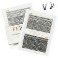 FEEGO Lash Extension Fluffy Eyelash Extensions Kit 30D+40D 9-16mm Eyelash 280pcs Thick Nude Single Lashes for Home DIY Invisible Extension Kit Waterproof Natural Look Reusable wispy volume set