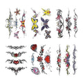 Flowers Butterfly Body Waist Waterproof Fake Temporary Tattoo Stickers Woman