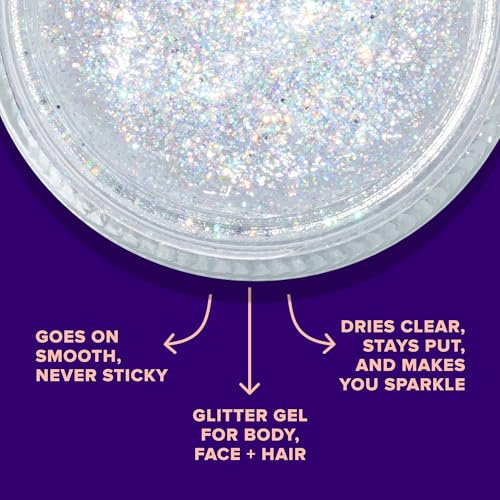 UNICORN SNOT Holographic Face Glitter & Body Glitter Gel | Hair Glitter, Vegan & Cruelty Free, 1.7 oz Silver Glitter (Disco)