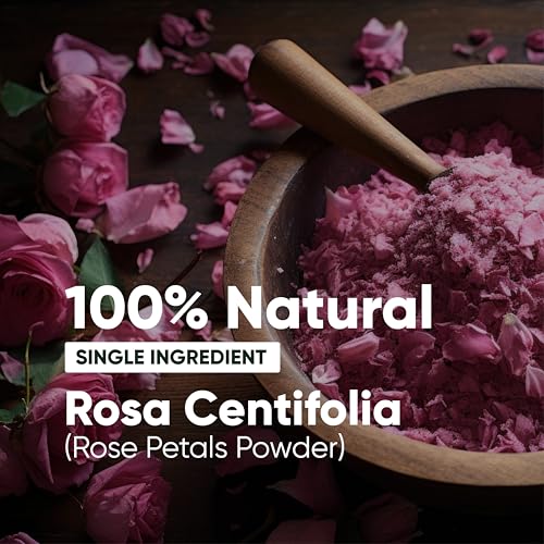 H&C 100% Pure Rose Petals Powder (Rosa Centifolia) for Facial Mask Formulation - 1/2 LB/ 227 gms / 8 Oz