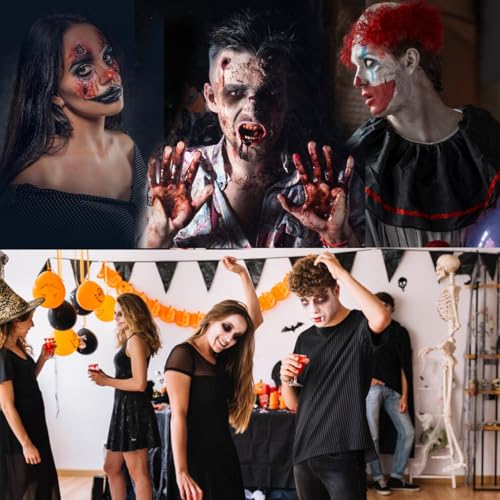 Bowitzki Clown Halloween Makeup Kit Special Effect SFX Makeup with 4 colors Face Paint, Liquid Latex, Fake Blood, Scar Wax, Applicator