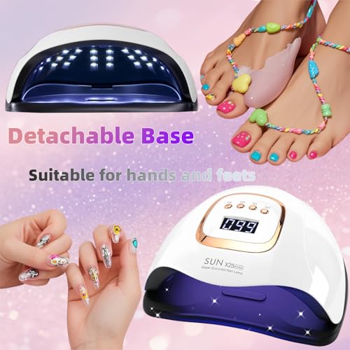 UV LED Nail Lamp with 81 Beads, 380W Nail Curing Lamps for Gel Polish with Automatic Sensor/4 Timer Setting,Led Nail Dryer, Professional Nail Art Drying Tools for Fingernail and Toenail