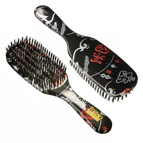 Torino Pro Wave Brush #257-7 Row Extra Hard bristles Shower brush -Reinforced Bristles - Great for wolfing and Thick Hair- 360 Waves