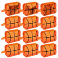 12 Pcs Basketball Clear Makeup Bag Cosmetic Snack Bag with Zipper Handle PVC Pouch Waterproof Travel Toiletry Handbag Accessories for Woman Friends Basketball Birthday 2026 Senior Night Team Gift