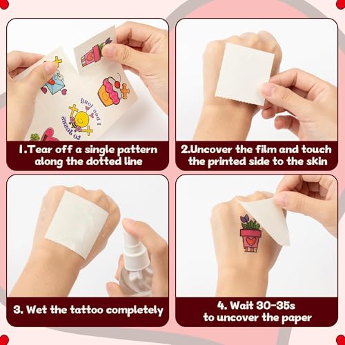 ANGOLIO 24 Valentine's Day Religious Temporary Tattoos for Kids Cartoon Love Heart Exchange Gifts Stickers Boys Girls Christian Valentine School Party Favors Tattoos for Class Prizes Carnival Rewards