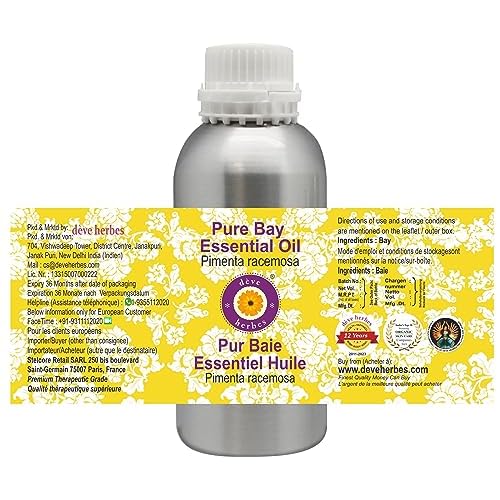 Deve Herbes Pure Bay Essential Oil (Pimenta racemosa) 100% Steam Distilled 300ml (10 oz)