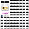 20 ml Containers Bulk 0.7 oz Round Pot Jars 120PCS Sample Containers Lip Scrub Containers Mini Plastic Cosmetic Containers with Lid for Lip Scrub, Body Butters, Cream, Slime, Craft Storage