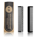 Metal Beard & Mustache Comb - Pocket Comb with 3D Pattern Design, Fine & Wide Teeth for Precise Styling - Durable, Compact, Travel-Friendly Grooming Tool for Facial Hair Care (4.65inch) - Cloud