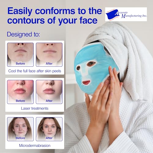 Skin Care Face Mask Ice Pack - Cold Face Ice Mask with Straps, Ice Mask for Face, Flexible and Reusable Cooling Face Mask and Eye Mask for Removing Puffiness and Tightening Pores