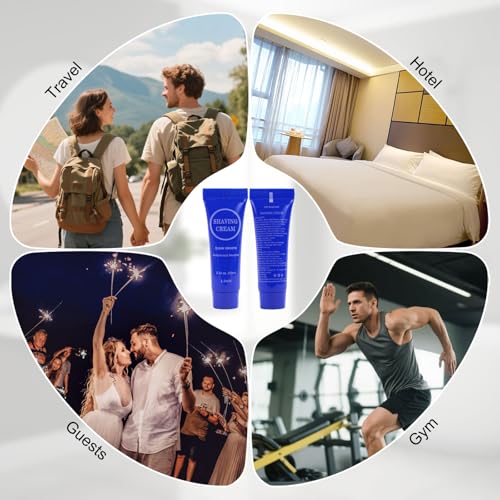 Disposable Shaving Cream for Men, Small Bottle Individually Wrapped Mini Shave Cream in Bulk, Travel Size Toiletries Amenities Vacation for Hotel, Shelter/Homeless/Nursing/Charity 0.34oz (Pack of 100)
